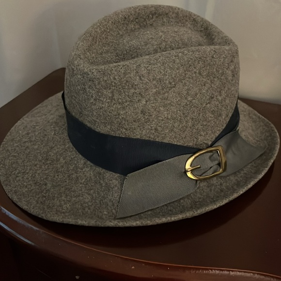 Vintage Lancaster Gray Fedora Hat with Blue Band. 100% wool - Picture 10 of 11